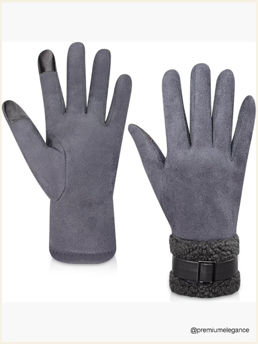Touchscreen Winter Gloves for Women Windproof Fleece Lined Suede